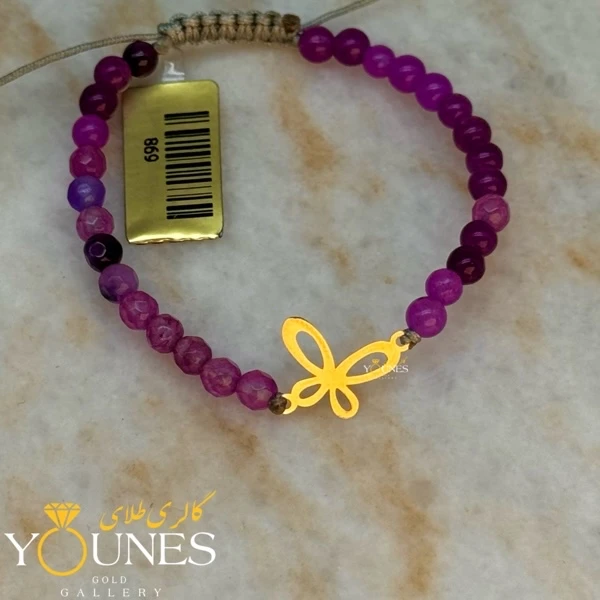 دستبند پروانه طلا لیزری